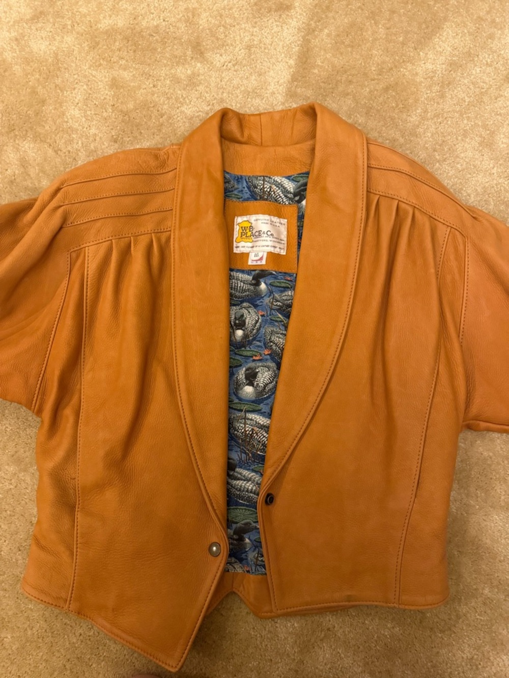 Vintage Tan Leather Jacket From W.B. Place & Co. (Hartford, WI)